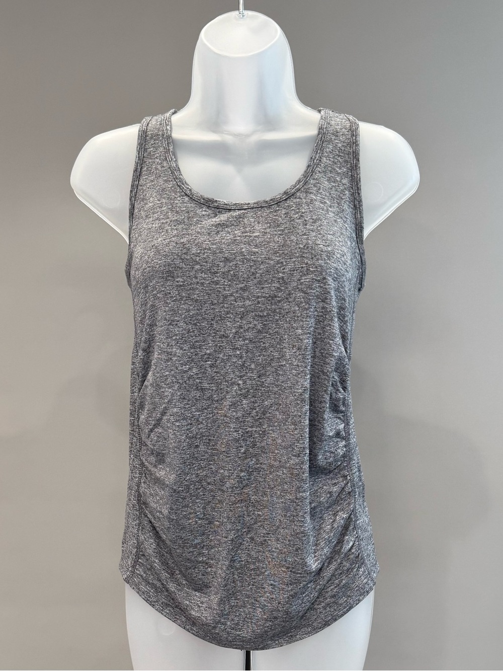 Women's Gray Sleeveless Racerback Maternity Tank Top